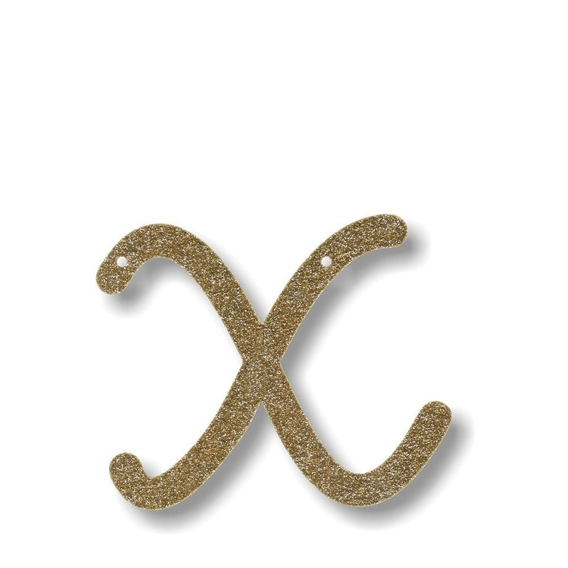 Gold Glitter Acrylic X Bunting