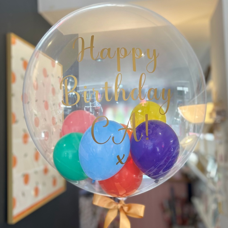 Personalised Bubble Balloon  Bright Rainbow Mix