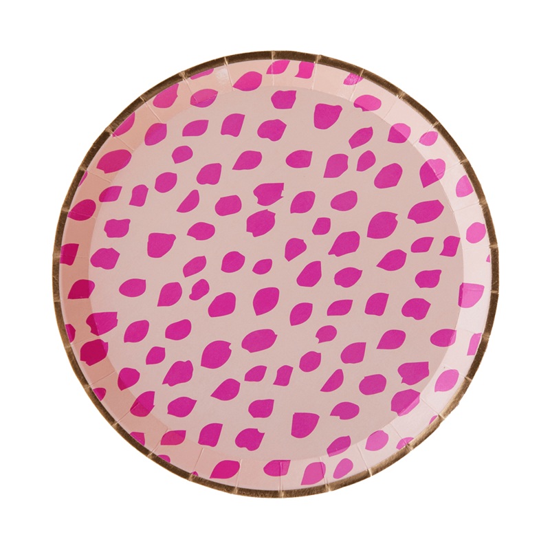 Pink Leopard  Dinner Plates (8)
