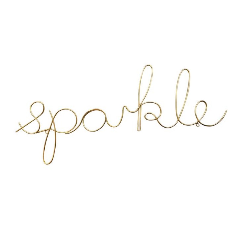'Sparkle'  Wire Word Gold