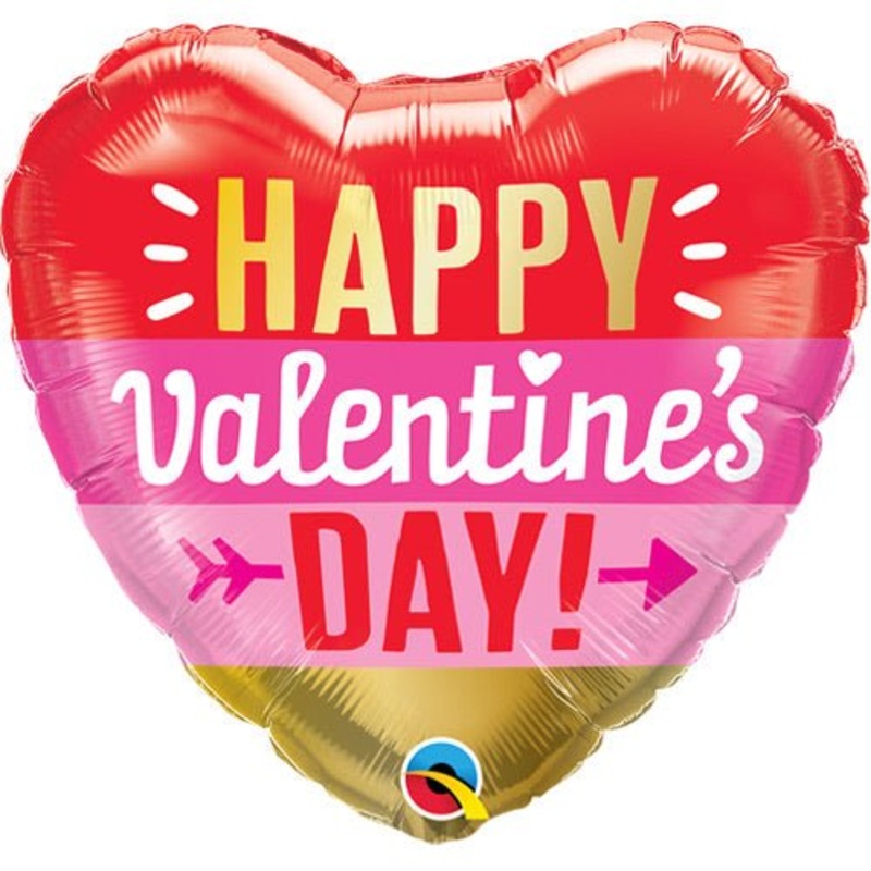 Valentines Day Arrow Stripes  Heart Balloon