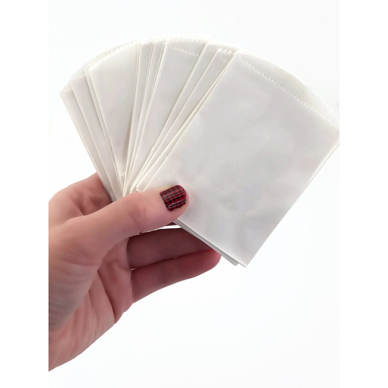 50 Mini White Paper Bags