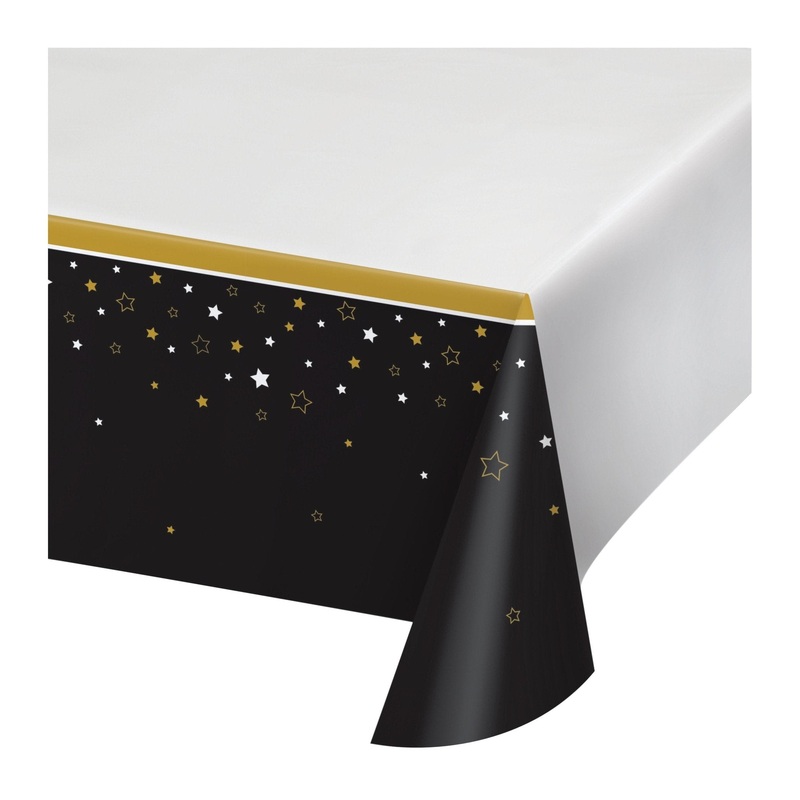 Black and Gold Star Tablecloth