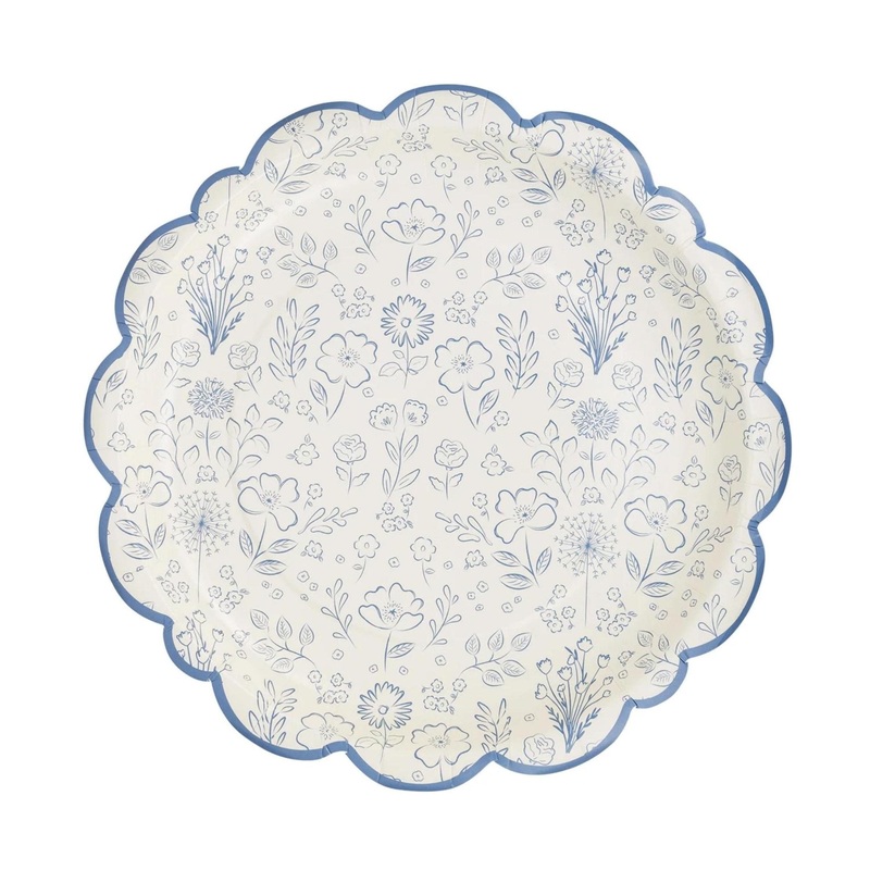 Blue Floral Party Plates