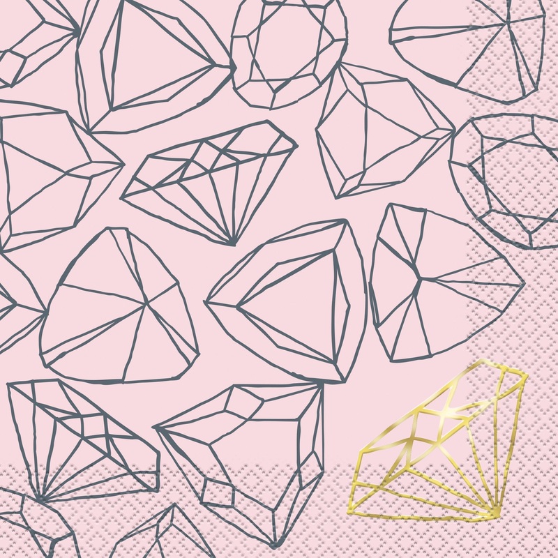 Bridal Shower Diamond Napkins