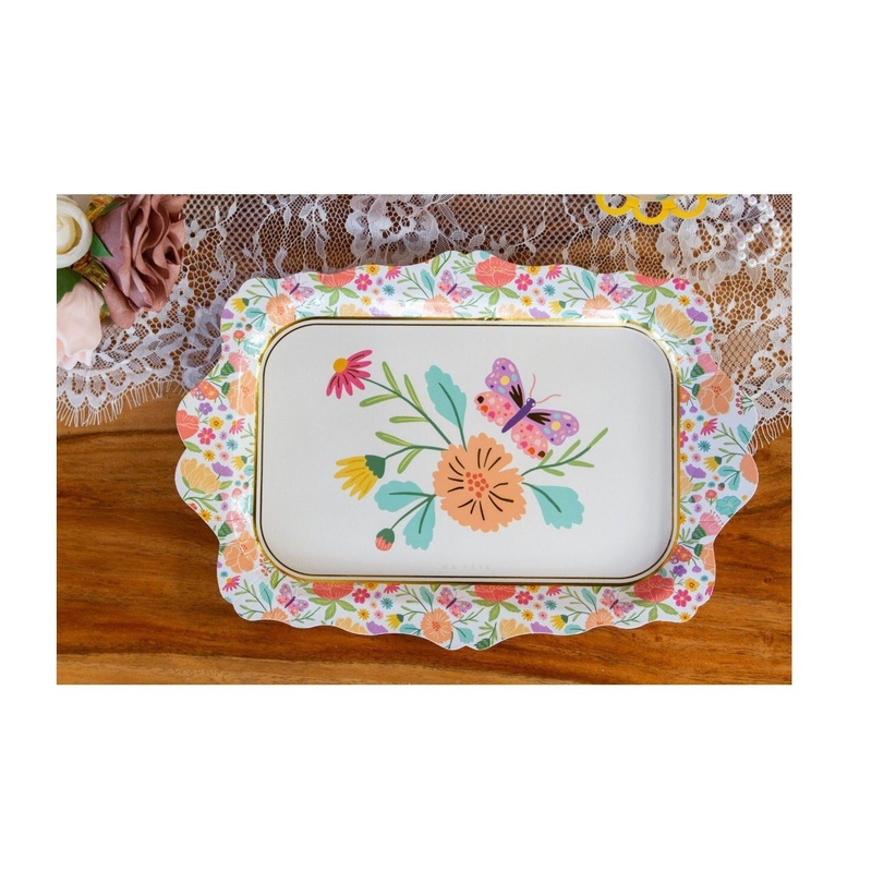 Floral Party Platters 4ct