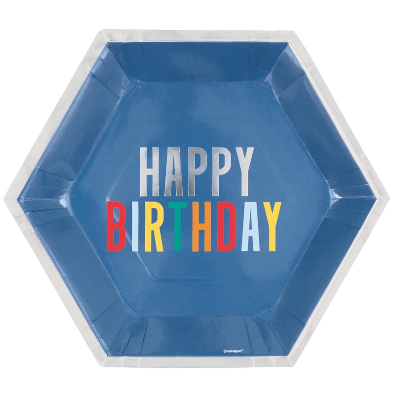 Happy Birthday Paper Plates 8ct
