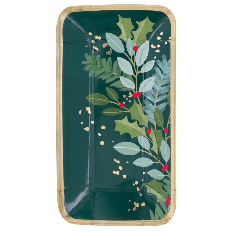 Holiday Holly Serving Trays