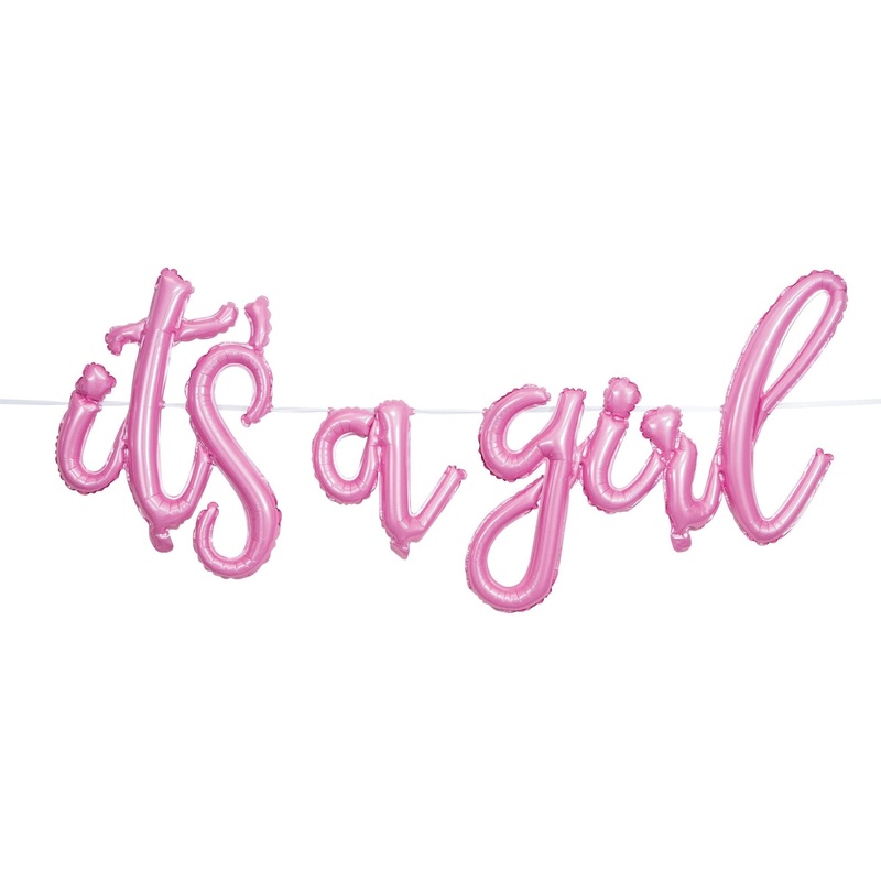 It's a Girl Cursive Balloon Banner