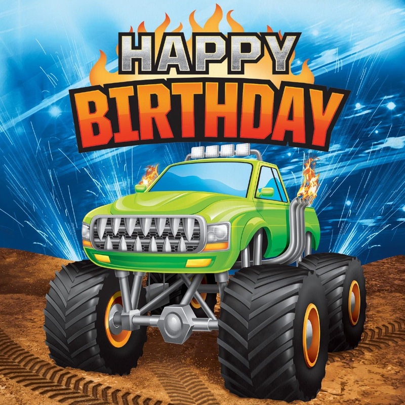 Monster Truck Themed Party Napkins