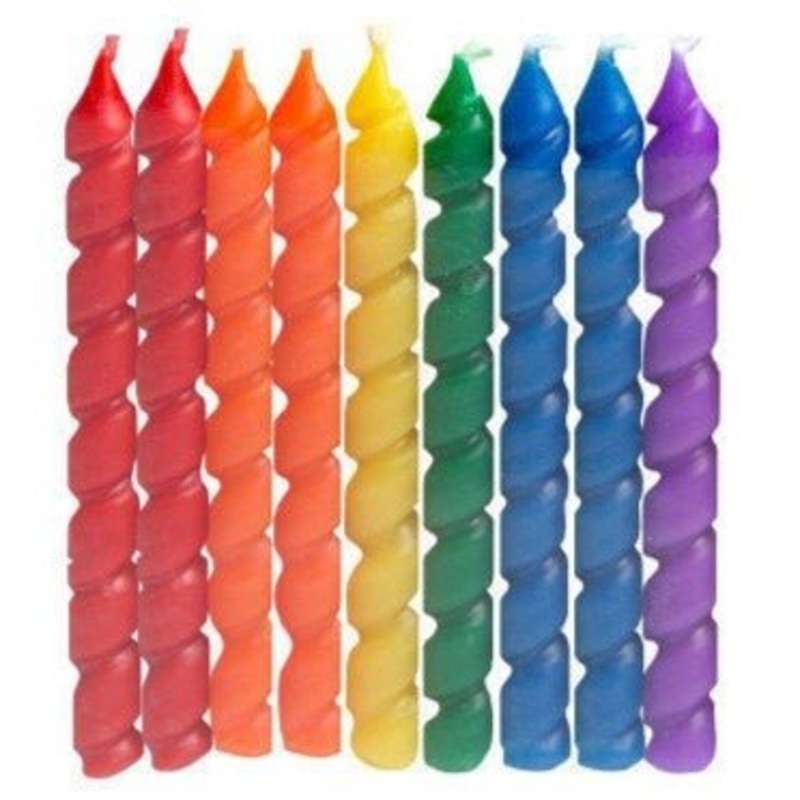 Paint Party Rainbow Candles