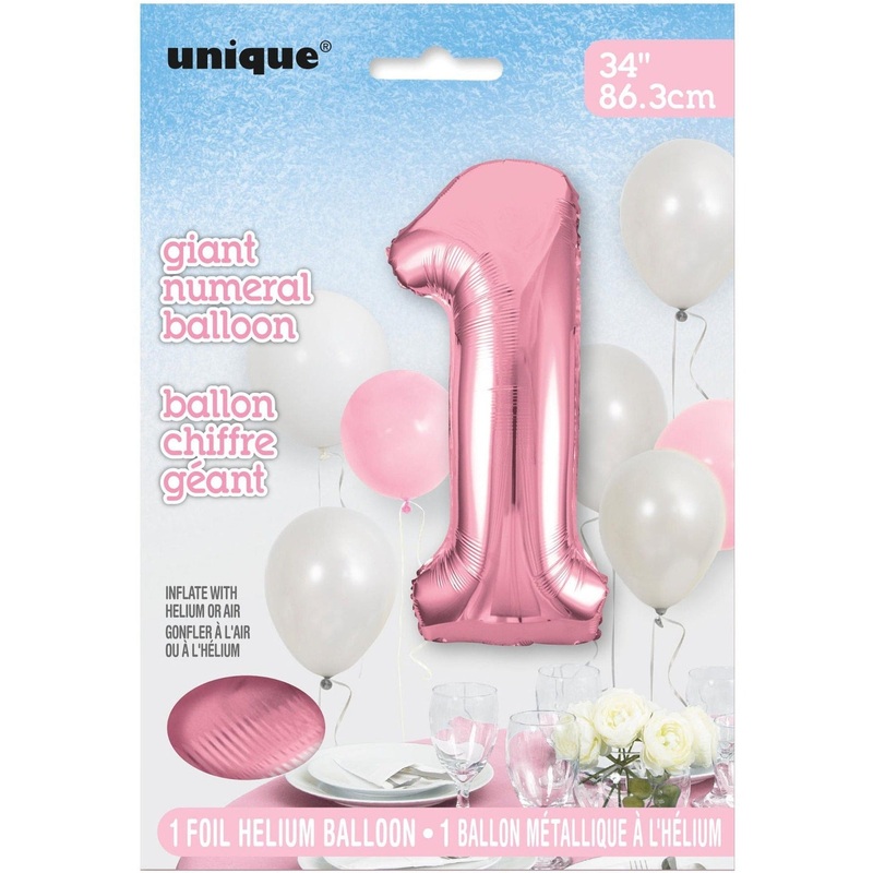 Pink Number One Balloon