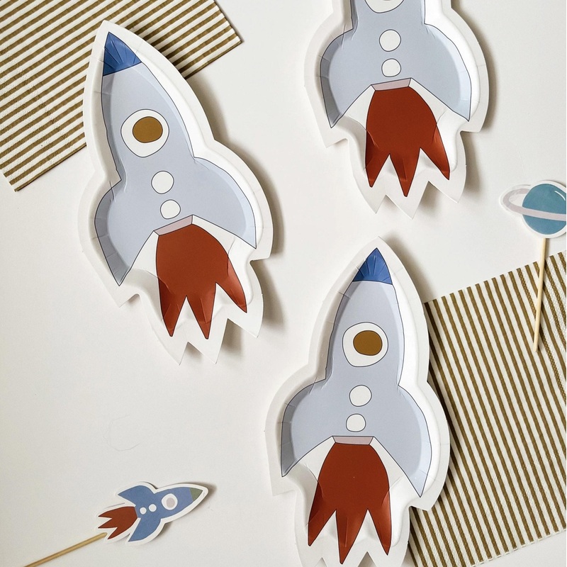 Rocket Ship Dessert Plates 8ct