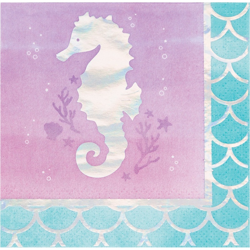 Seahorse Mermaid Party Napkins