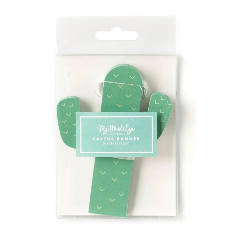 Small Green Cactus Paper Party Banner 6ft