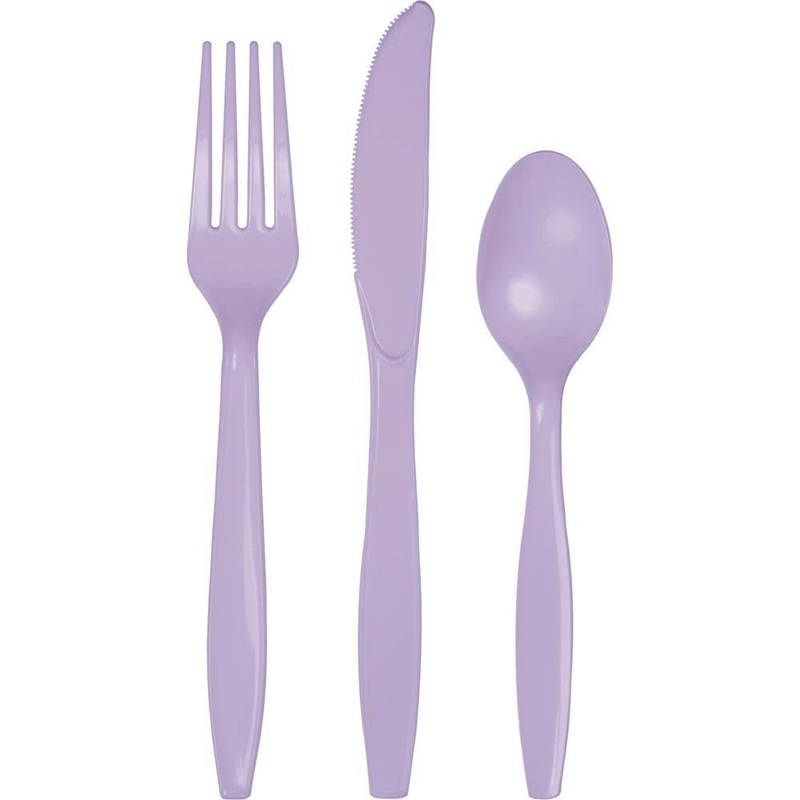 96 Sets Premium Lavender Cutlery