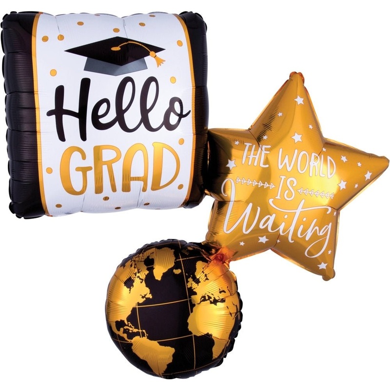 Black & Gold Graduation Party Balloon