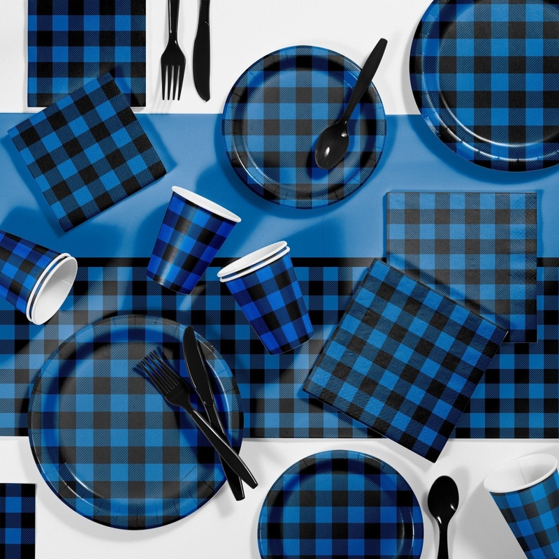 Blue Buffalo Plaid Dessert Plates