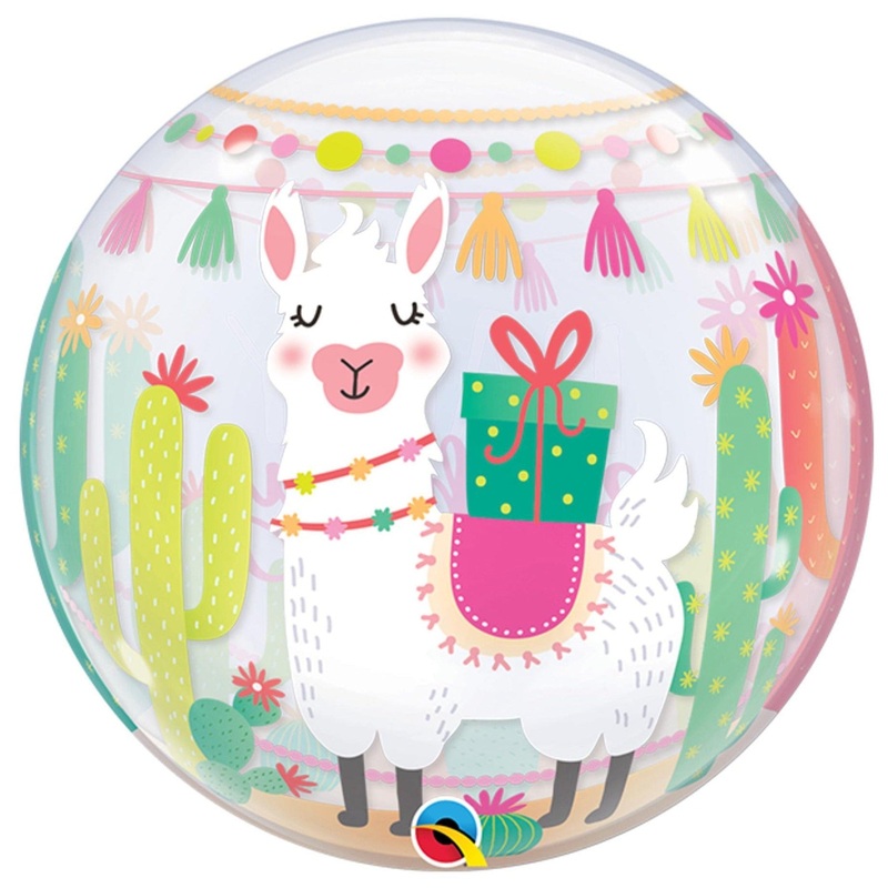 "Happy Birthday" Llama Bubble Balloon