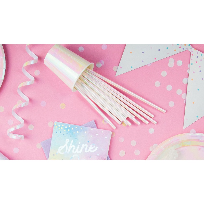 Iridescent Paper Party Straws