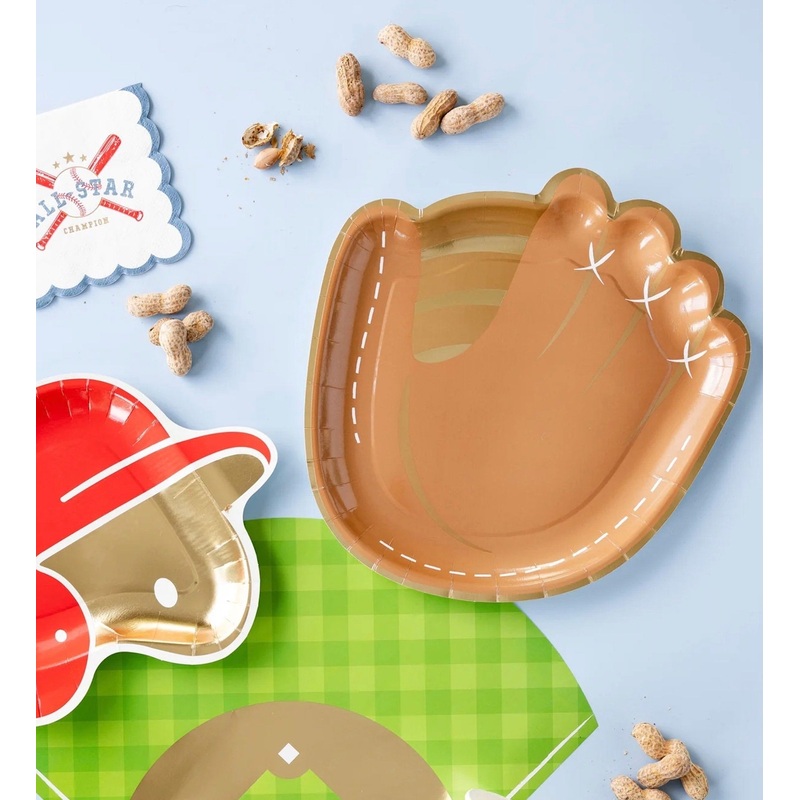 Large Baseball Glove Paper Plates