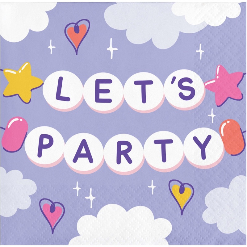 Lavender Let's Party Beverage Napkins