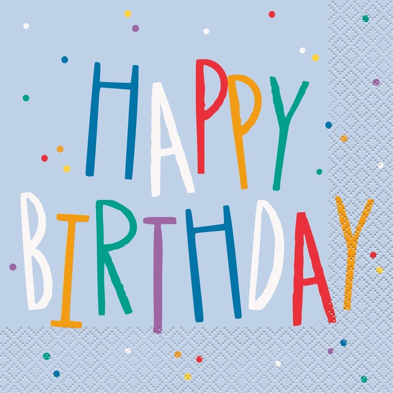 Light Blue Happy Birthday Napkins 16ct