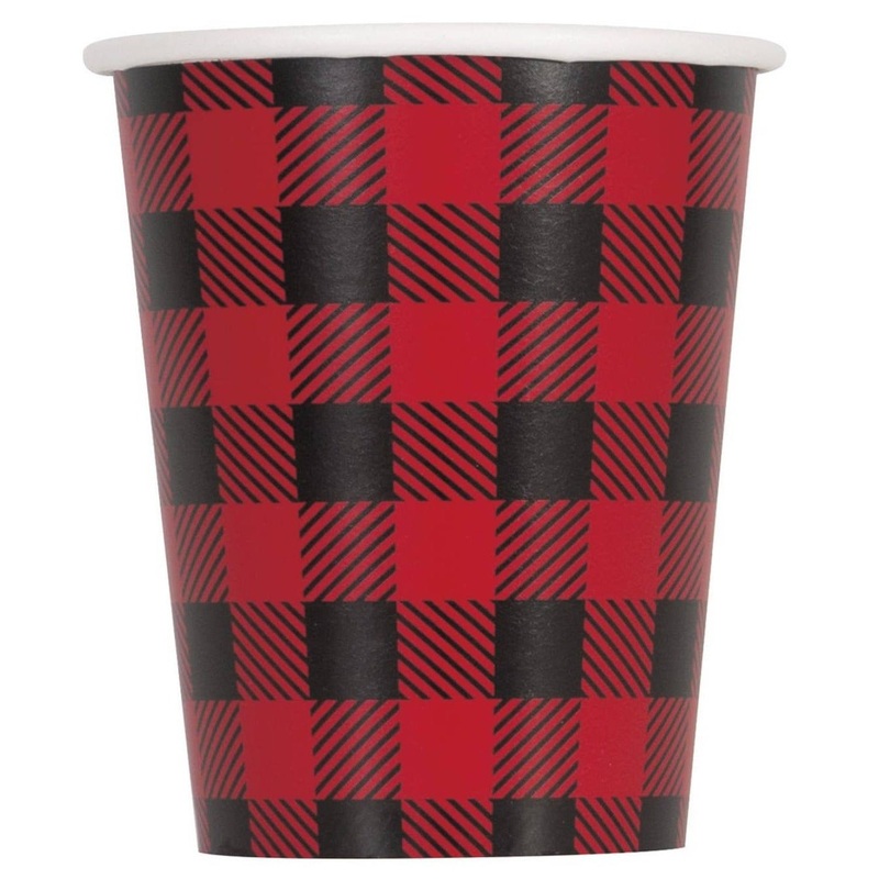 Lumberjack Buffalo Plaid Party Cups