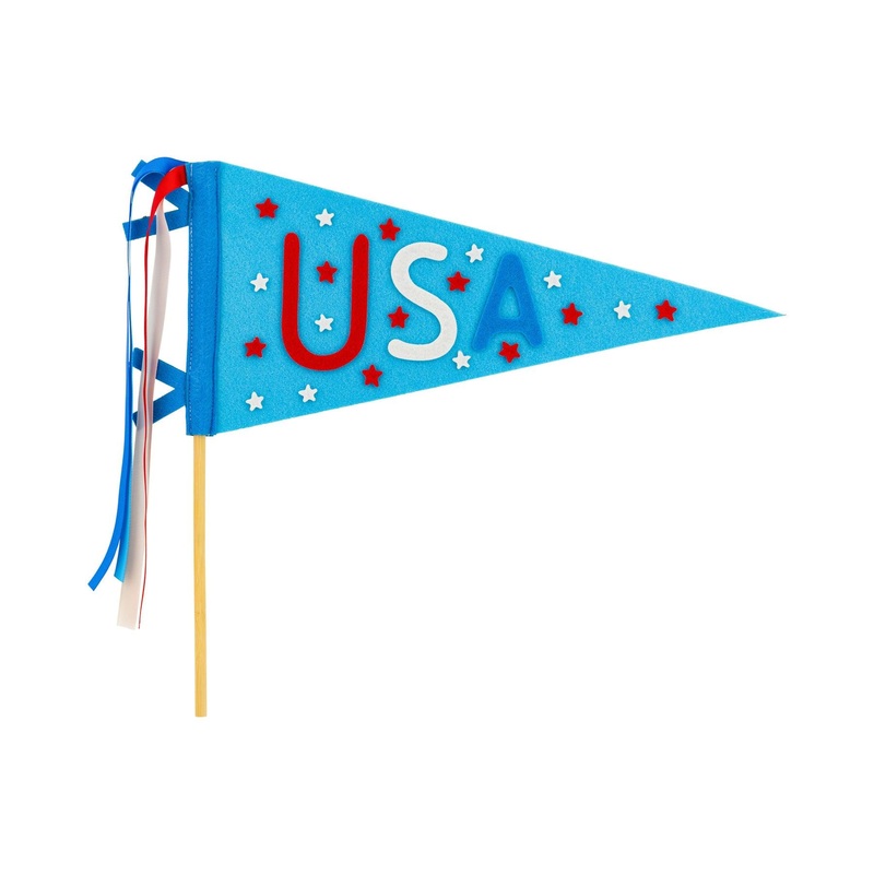 USA Patriotic Felt Pennant Flag 15.5"