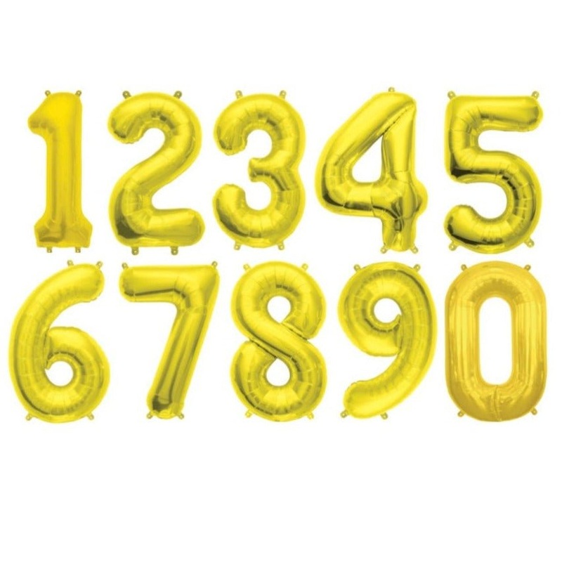 16" Gold Number Balloons