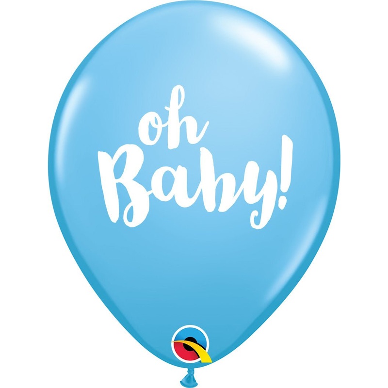 5 Blue "Oh Baby" Balloons