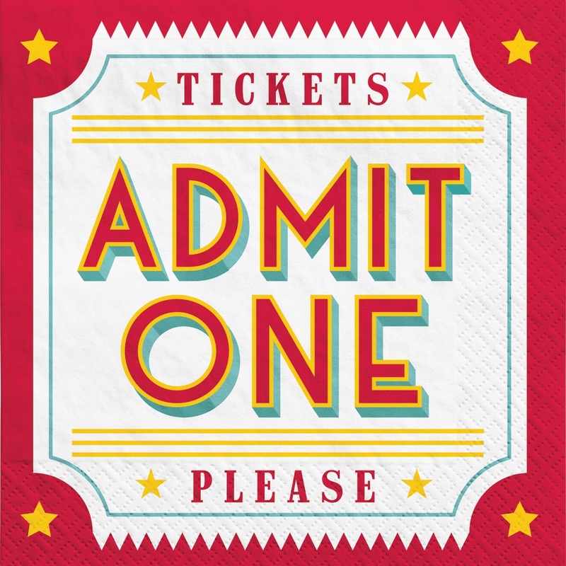 Admit One Movie Party Napkins 40ct