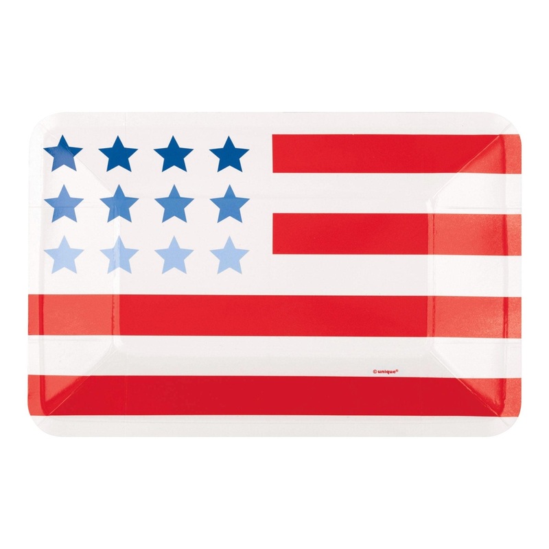 American Flag Paper Plates 8ct