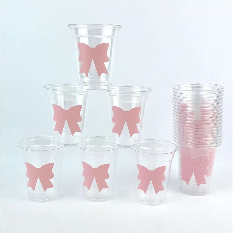 Bows Party 12oz Plastic or Paper Cups 24ct