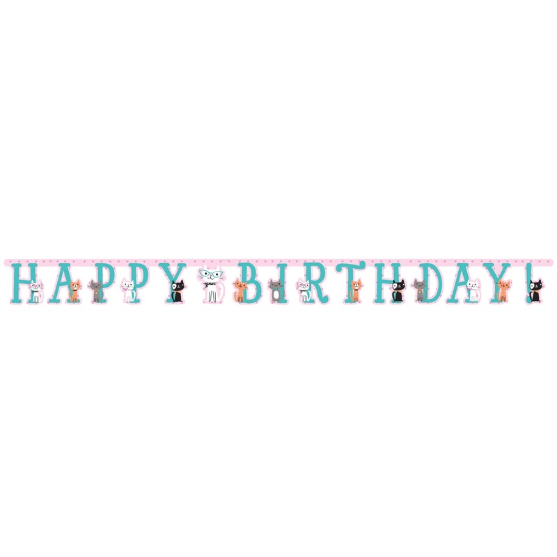 Cat Themed "Happy Birthday" Banner