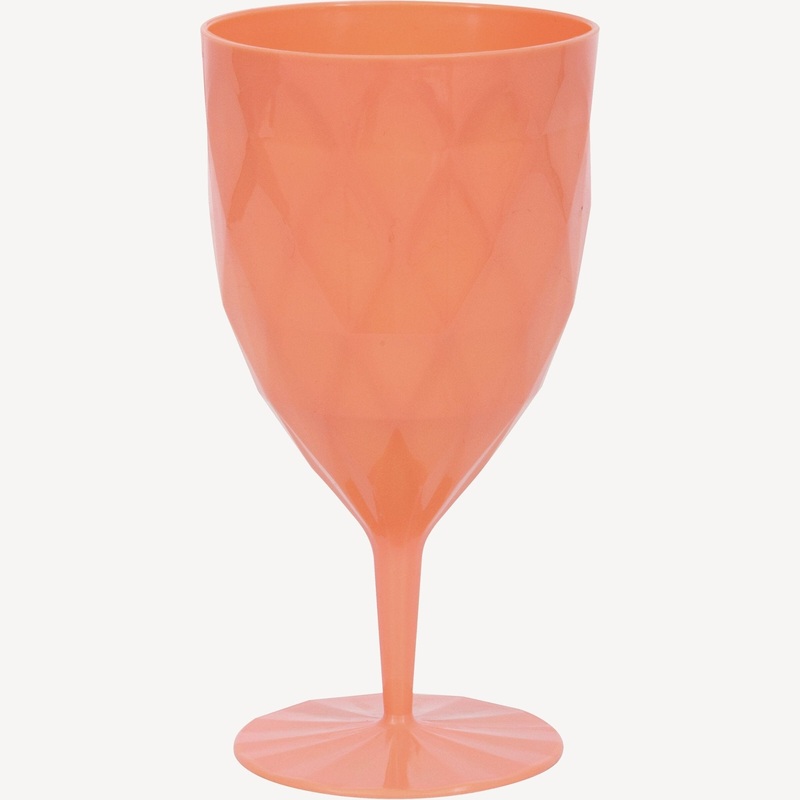 Coral Plastic Wine Glass