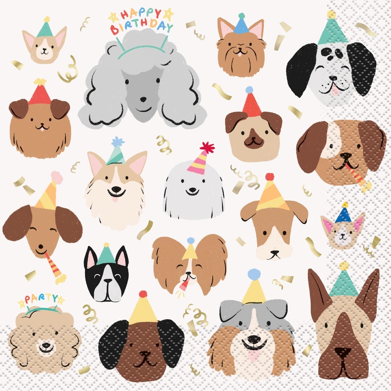 Dog Birthday Napkins 16ct