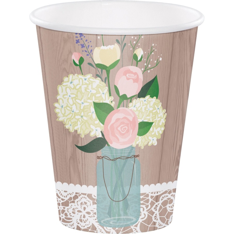 Floral Bridal Shower Cups