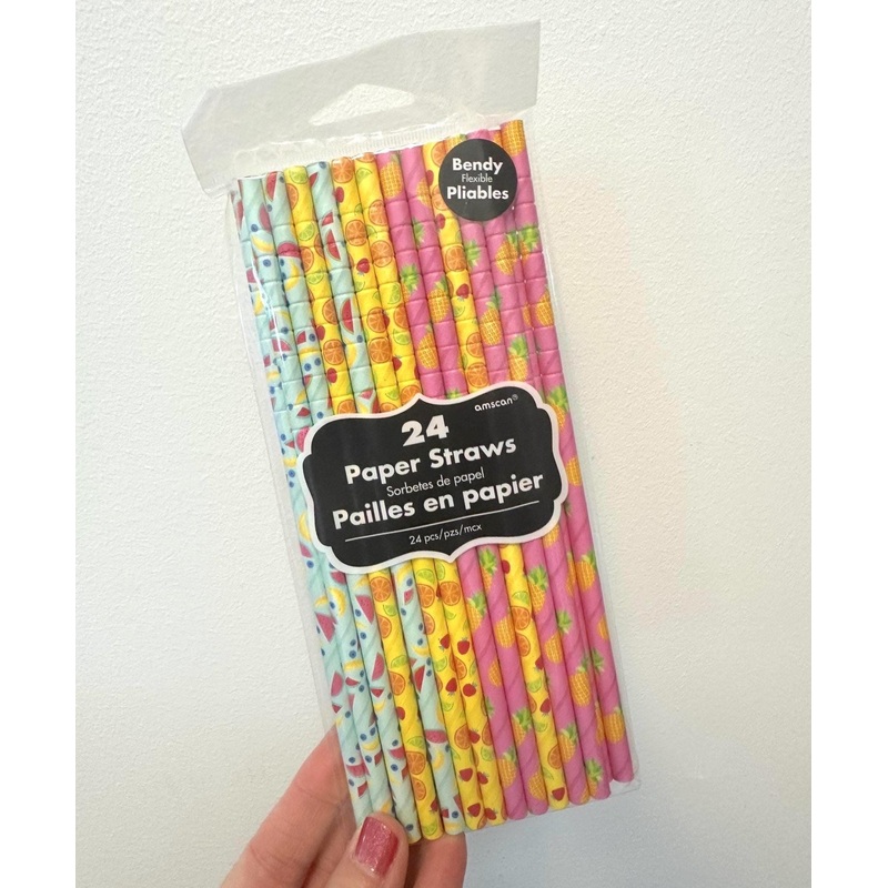 Fruit Party Paper Straws 24ct