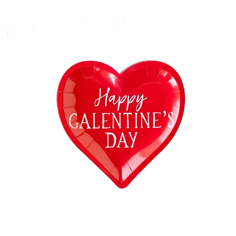 Galentines Party Heart Plates