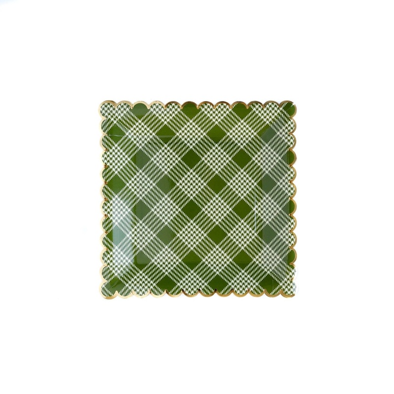 Houndstooth Plaid Holiday Dinner Plates