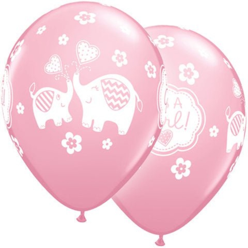 It's a Girl Pink Elephant Balloons