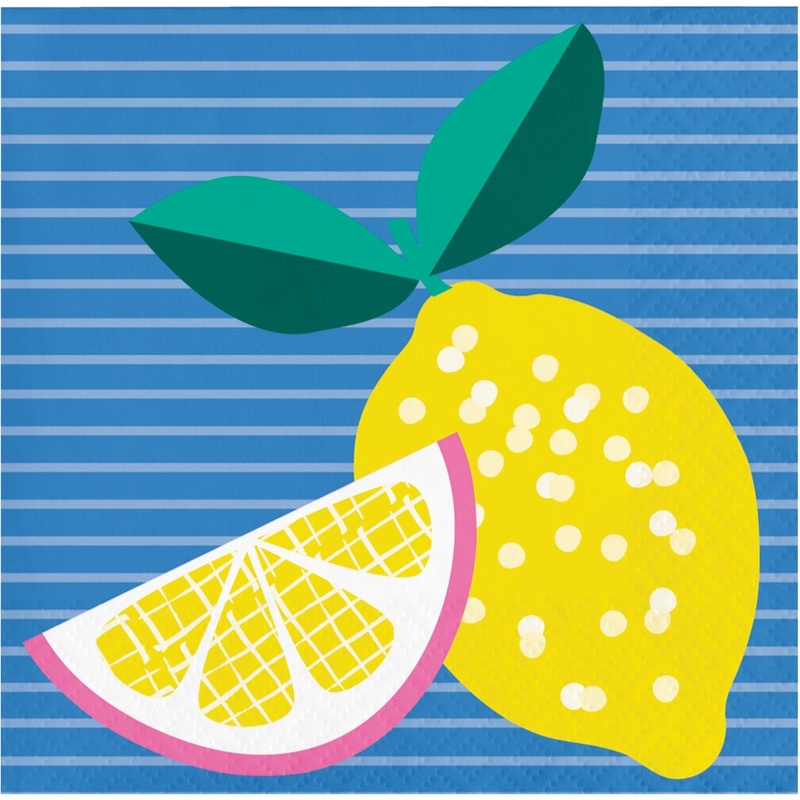 Lemon Party Beverage Napkins 16ct