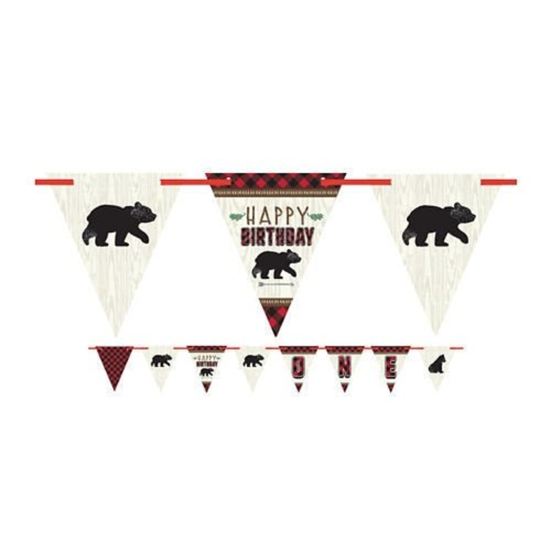 Lumberjack Birthday Banner "Happy Birthday"