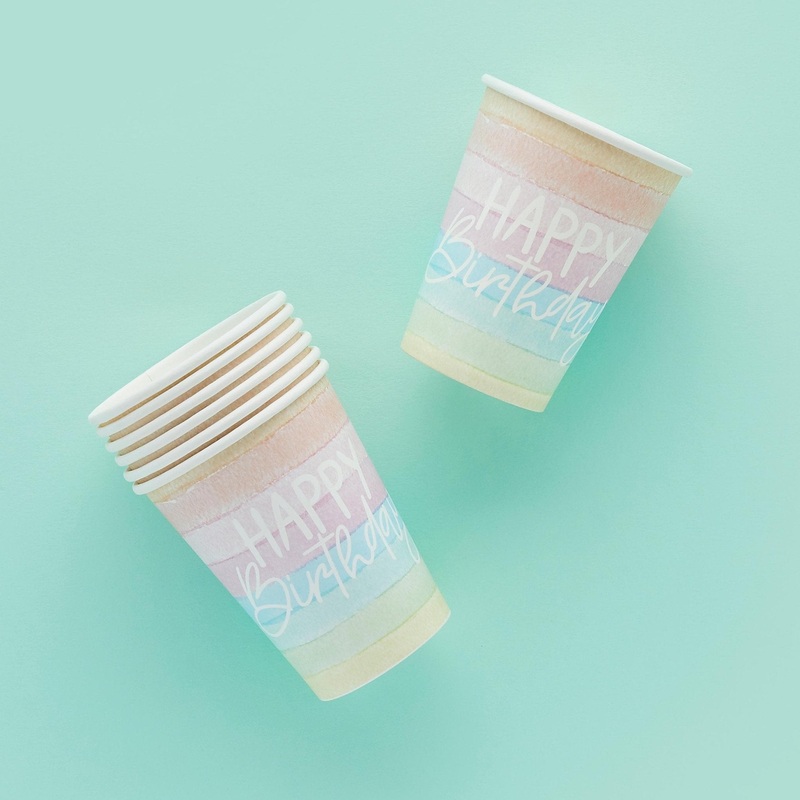 Pastel Rainbow Party Cups 8ct
