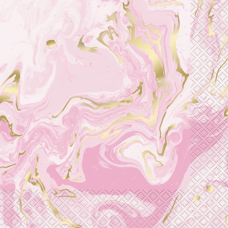 Pink Marble Luncheon Napkins 16ct