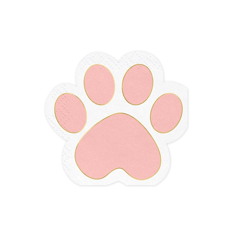 Pink Paw Print Napkins