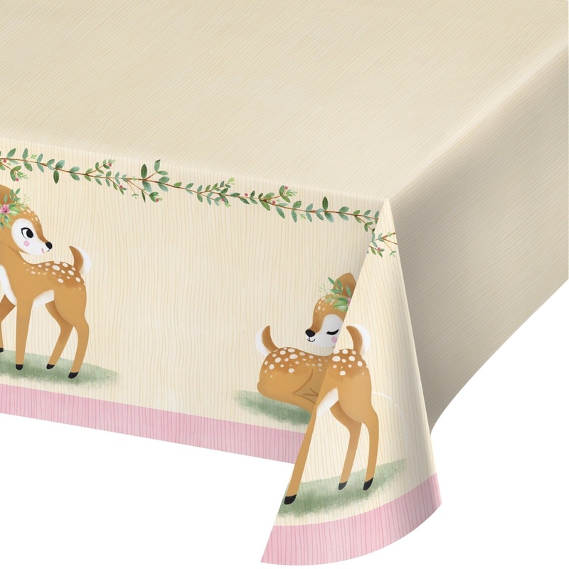 Pink Woodland Party Tablecloth