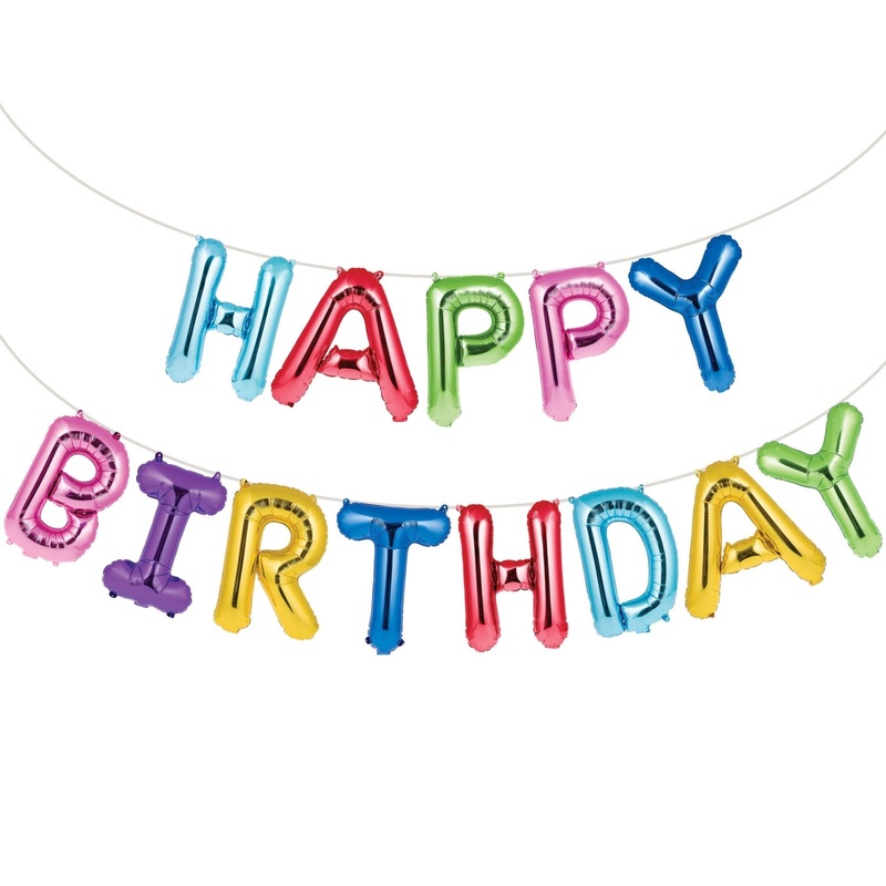 Rainbow "Happy Birthday" Balloon Banner