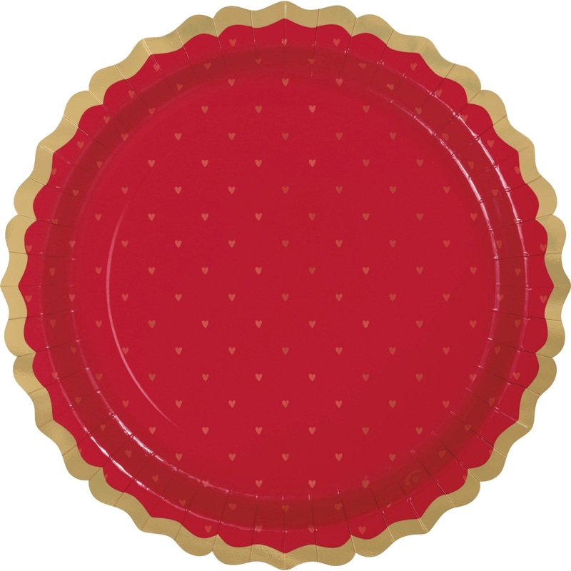 Red & Gold Heart Plates